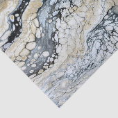 Mousseline Papier Tissu Abstrait en noir gras (Détail)