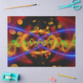 Mousseline papier tissu abstrait néon (Artisanat)