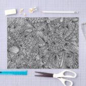 Mousseline Papier Tissu Abstrait Pavo Pontem (Artisanat)