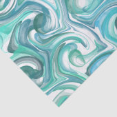 Mousseline Papier Tissu Aqua Swirl (Détail)