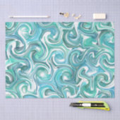Mousseline Papier Tissu Aqua Swirl (Artisanat)