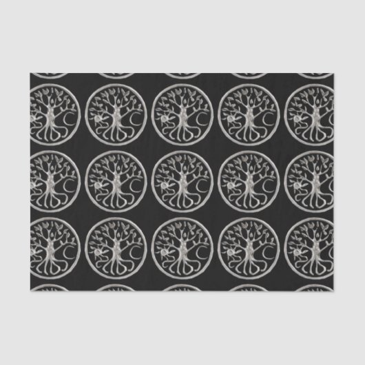 Mousseline Papier Tissu Arbre De Vie (Recto)