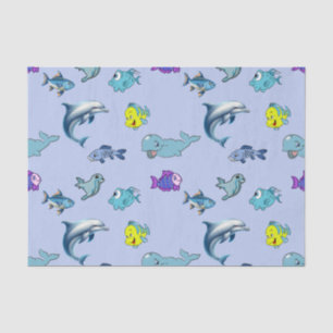 Mousseline Papier Tissu Avec Coloré Ocean Life