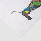 Mousseline Papier Tissu avec Dachshund (Détail)