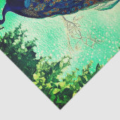 Mousseline Papier Tissu avec Peacock Vintage (Détail)