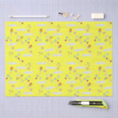 Mousseline Papier Tissu Bébé avion Jaune (Artisanat)