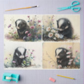 Mousseline Papier Tissu Bébé Skunks (Artisanat)