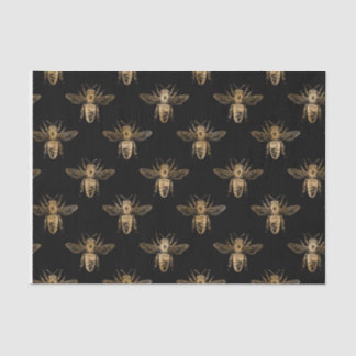 Mousseline Papier Tissu Black & Gold Queen Bee