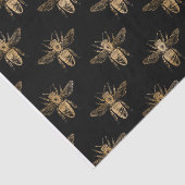 Mousseline Papier Tissu Black & Gold Queen Bee (Détail)
