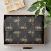 Mousseline Papier Tissu Black & Gold Queen Bee (Cadeau)