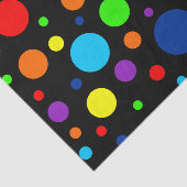 Mousseline Papier Tissu Black Rainbow Spots (Détail)
