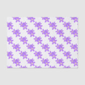 Mousseline Papier Tissu Blanc Fleur Motif Violet (Recto)