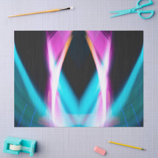 Mousseline Papier Tissu bleu et rose Abstrait