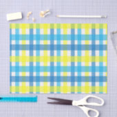 Mousseline Papier Tissu bleu jaune Plat (Artisanat)