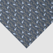 Mousseline Papier Tissu Bleu Oiseaux (Détail)