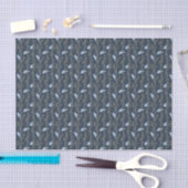 Mousseline Papier Tissu Bleu Oiseaux (Artisanat)