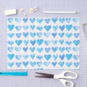 Mousseline Papier Tissu Blue Hearts (Artisanat)