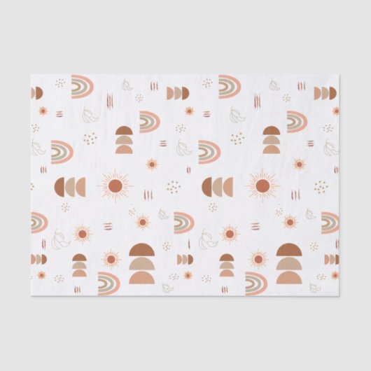 Mousseline Papier Tissu Boho Rainbow Desert (Recto)