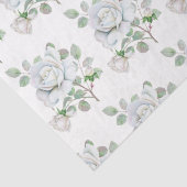 Mousseline Papier Tissu Botanique Rose Blanche Florale (Détail)