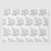 Mousseline Papier Tissu Botanique Rose Blanche Florale (Recto)