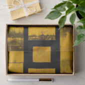 Mousseline Papier Tissu Brûlé jaune Noir (Cadeau)