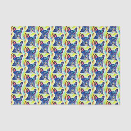 Mousseline Papier Tissu Buldog Français (Recto)