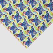 Mousseline Papier Tissu Buldog Français (Détail)