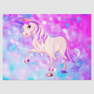 Mousseline Papier Tissu Cadeau Unicorn