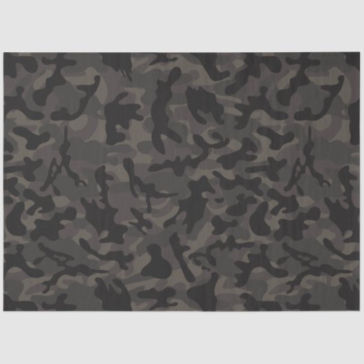 Mousseline Papier Tissu Camouflage Nocturne (Recto)
