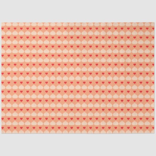 Mousseline Papier Tissu Cantaloupe Amour Dumpling (Recto)