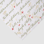 Mousseline Papier Tissu Carols de Noël Classique (Détail)