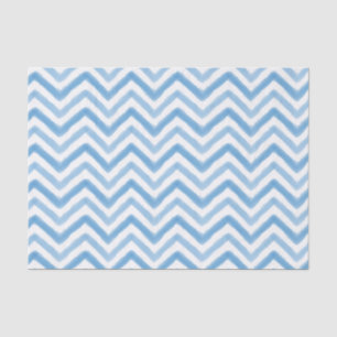 Mousseline Papier Tissu Chevron Aquarelle Bleu