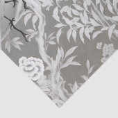 Mousseline Papier Tissu Chinoiserie Argent (Détail)
