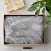 Mousseline Papier Tissu Chinoiserie Argent (Cadeau)