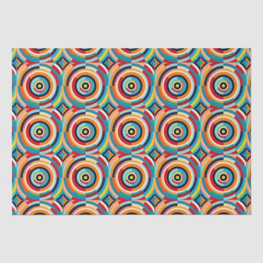 Mousseline Papier Tissu Circulaire Rtro Coloré (Recto)