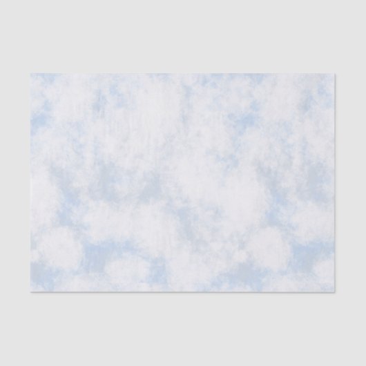 Mousseline Papier Tissu Clouds & Ciel Blanc (Recto)