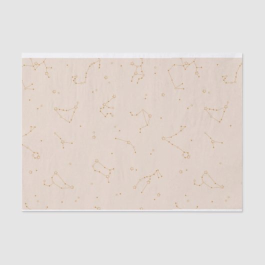 Mousseline Papier Tissu Constellation Zodiaque (Recto)