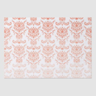 Mousseline Papier Tissu Coral Ombre Damask