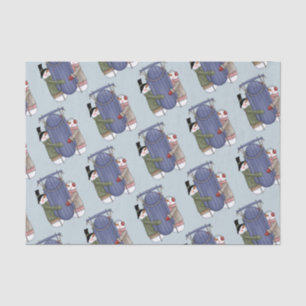 Mousseline Papier Tissu Couple Neige Couple Doux