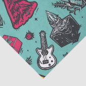 Mousseline Papier Tissu Crâne Rockin (Détail)