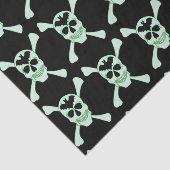 Mousseline Papier Tissu Crâne Vert Et Crossbones (Détail)