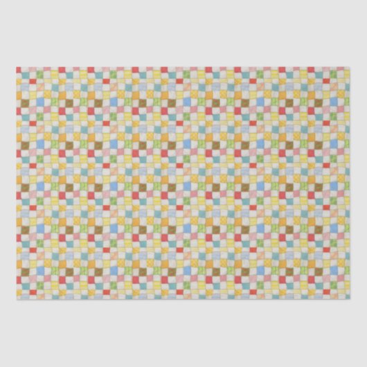 Mousseline Papier Tissu CRAZY QUILT (Recto)