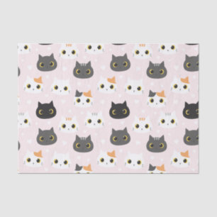 Mousseline Papier Tissu Cute Cats