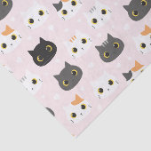 Mousseline Papier Tissu Cute Cats (Détail)