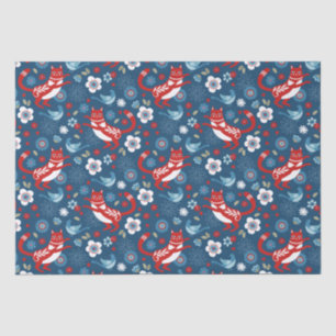 Mousseline Papier Tissu Cute Chat