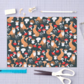Mousseline Papier Tissu Cute Fox and Mushrooms (Artisanat)