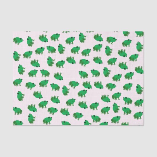 Mousseline Papier Tissu Cute Frogs (Recto)