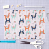 Mousseline Papier Tissu Cute Llama (Artisanat)