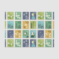 Papier Tissu Cute Postage Timbres