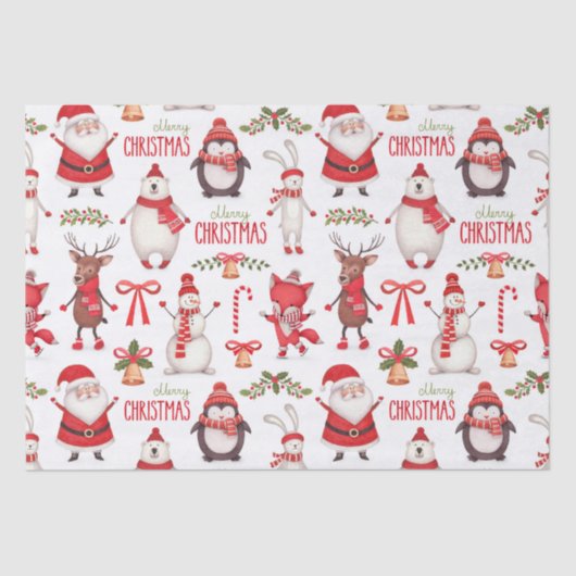 Mousseline Papier Tissu Cute Snowman (Recto)